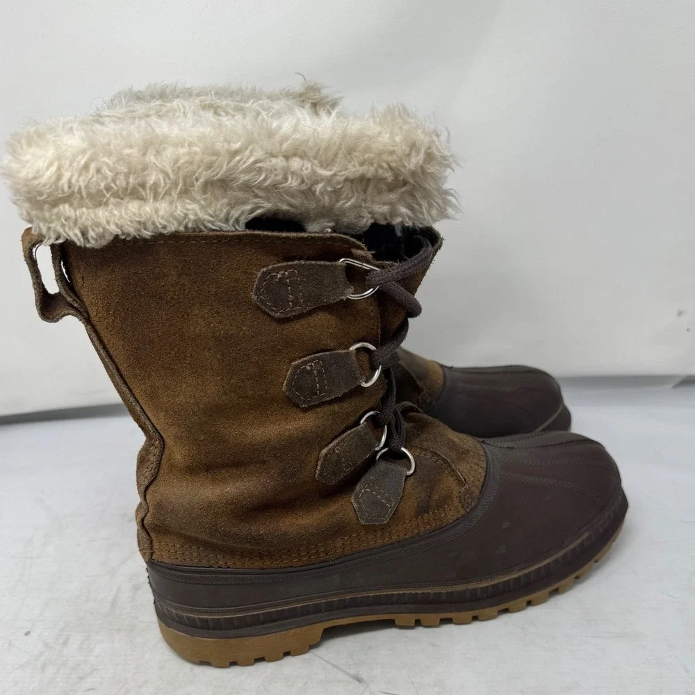 🔥Vintage‎ SOREL🤑Brown Suede Winter Pac Boots Made in USA Size 9 Steel Shank
